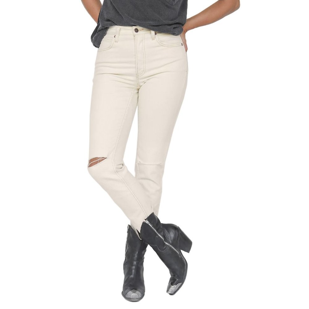 Free People Cream High Rise Jeans